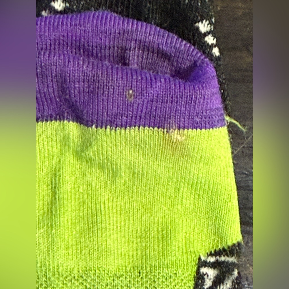 Patterned Black Wool Tall Socks - image 8